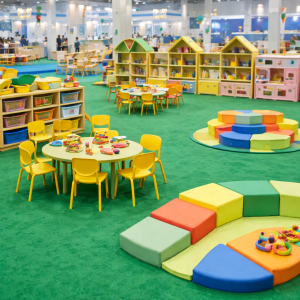 مستلزمات حضانات وأثاث حضانات تعليمي آمن داخل معرض ديفا بالتجمع