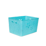 درج تخزين بلاستيك بتصميم وردة – لبني