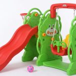 مجموعة ألعاب 3 في 1 مكونة من مرجيحة + زحليقة + باسكت بشكل دبدوب