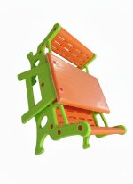 ⁦ترابيزة أطفال + 2 مقعد ثنائي (لبني - أخضر- برتقالي)⁩ - الصورة ⁦3⁩