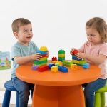 ترابيزة أنشطة ميلامين دائرية – برتقالي 60 سم